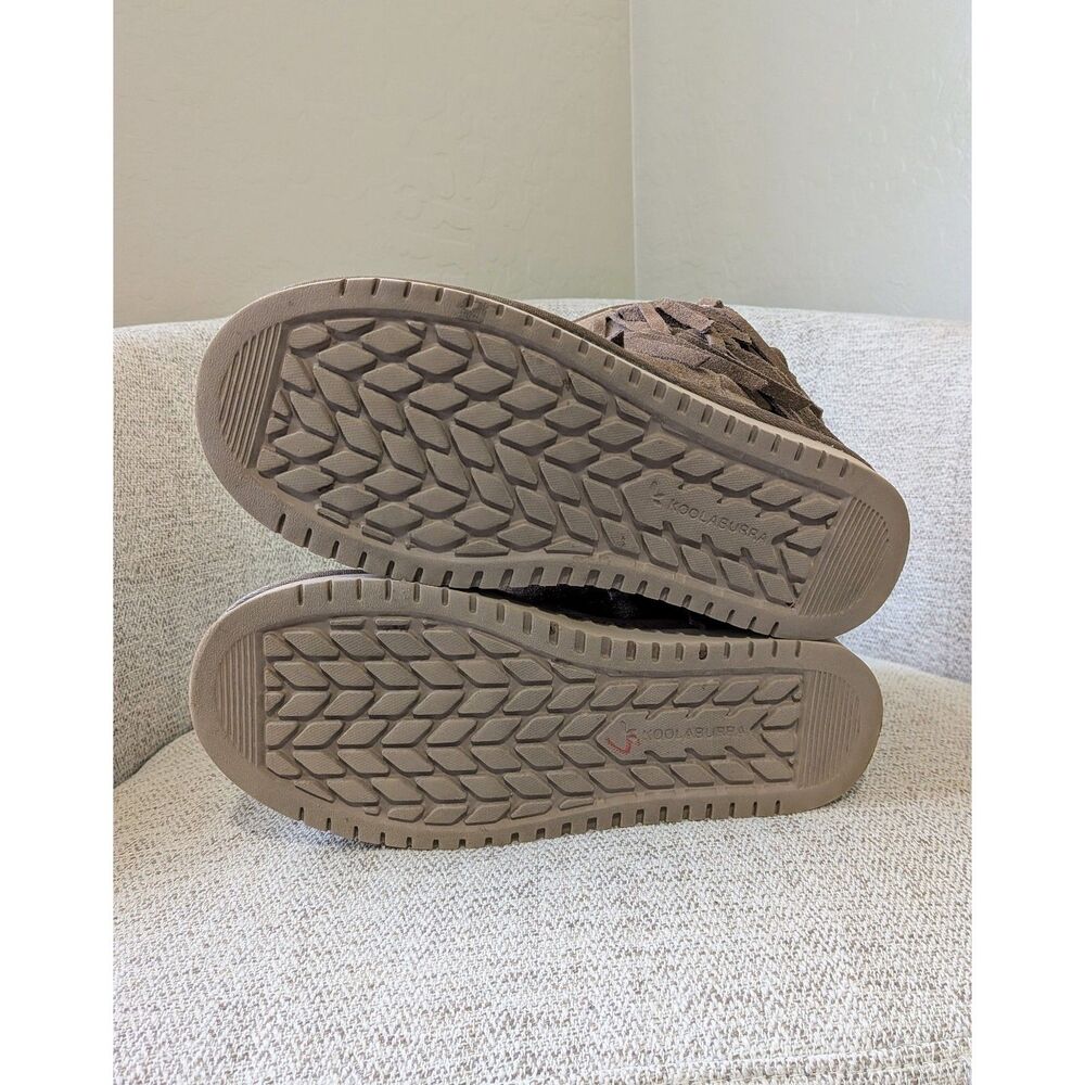 UGG Koolaburra Cable Short Fringe Boho Hippie Prariecore Slipper Boots SZ 7 - Picture 6 of 7